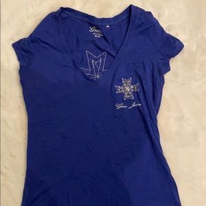 Short sleeve tee with rhinestone details